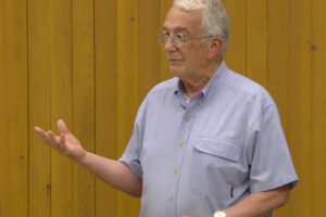 Screenshot by Doug Flanagan/Post-Record 
 Washougal resident speaks about an upcoming blasting project in his neighborhood during a Washougal City Council workshop session on July 8.