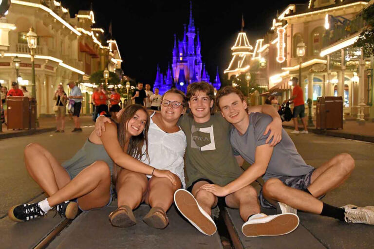 Contributed photo courtesy Tami Grant 
 Washougal High School students, from left to right, Riley Vaughn,  Mackenzie Olkowski, Gavin Johnson and Jude Maddox pose for a photo at the Walt Disney World Resort in Orlando, Florida, in July 2024.