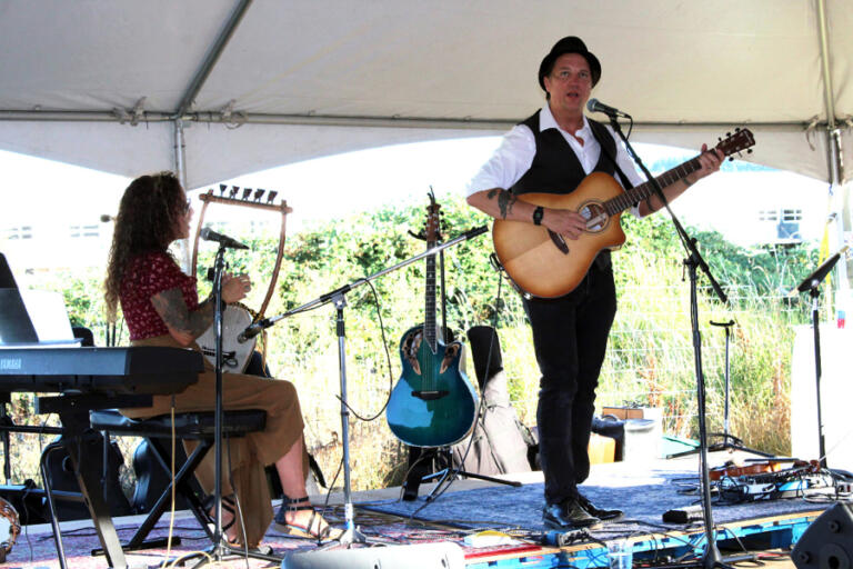 Contributed photo courtesy of Washougal Songcraft Festival 
 The folk duo Raven Fables performs at the 2023 Washougal Songcraft Festival. Raven Fables consists of Stephanie Corbell (left) and her husband Christopher (right), the co-founders of the festival.