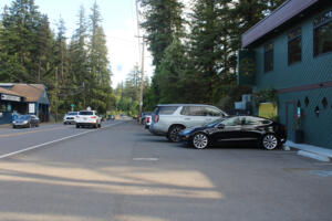 Cars drive past the Acorn & the Oak restaurant on Northeast Everett Street in Camas, May 23, 2024. (Kelly Moyer/Post-Record)