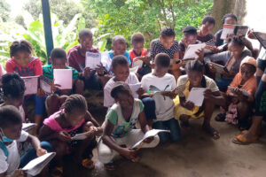 Gabanja International Volunteer Program students participate in a reading lesson in Liberia in May 2024. (Contributed photo courtesy of Gabanja International Volunteer Program)