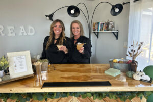 Baiylie Bancroft (left) and Peggy Foxworthy have launched Garden to Glass, a dry-hire mobile bar that provides locally sourced ingredients for cocktails and mocktails for parties and events. (Contributed photo courtesy of Baiylie Bancroft)