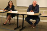 Candidates running for Washington&rsquo;s 17th Legislative District, Position 2 seat, Terri Niles, a Democratic candidate from Vancouver (left) and Washougal Mayor David Stuebe (right), who is running as a Republican, attend a League of Women Voters of Clark County candidate forum at the Camas Public Library, Saturday, Oct. 5, 2024. (Kelly Moyer/Post-Record)