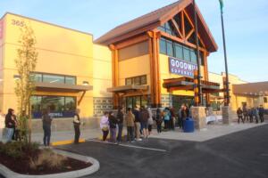 People stand in line before the opening of the new Goodwill superstore in Washougal, Oct. 3, 2024. (Photos by Doug Flanagan/Post-Record)