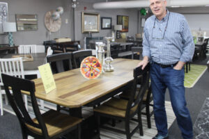 Dave Fletcher, owner of One Stop Home Furnishings in Camas, stands inside his 70-year-old family business, Monday, Oct. 14, 2024. (Kelly Moyer/Post-Record)