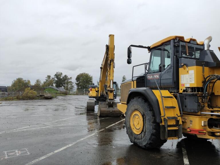 Doug Flanagan/Post-Record 
 Construction equipment sits idle at the site of the Hyas Point waterfront development in Washougal on Oct. 31, 2024.