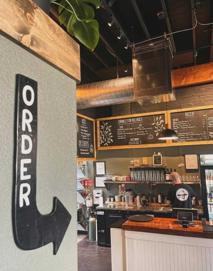 An “order” sign leads visitors to the counter at Backpacker Pizza, a new Camas pizza shop located at 421 N.E. Cedar St., in downtown Camas. (Contributed photo courtesy of Backpacker Pizza)