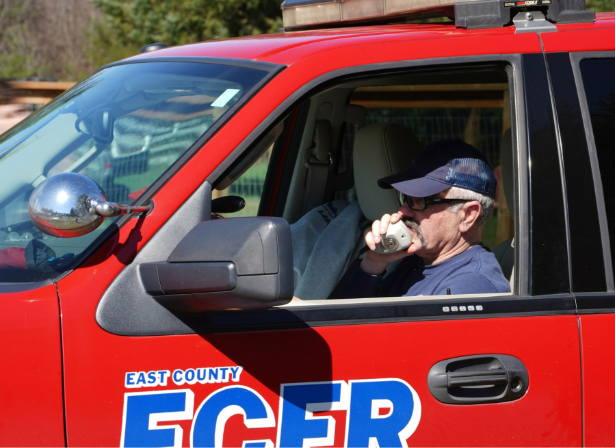 East County Fire and Rescue Chief Ed Hartin sits in an ECFR vehicle in an undated photo. Hartin will retire as fire chief on Jan. 15, 2025.